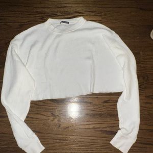 Brandy Melville cropped waffle sweater